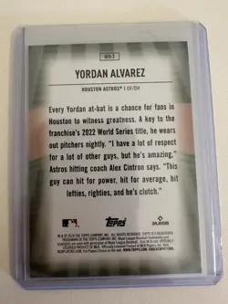 YORDAN ALVAREZ 2024 Topps Series 1 Home Field Advantage HFA-3 Houston Astros - Image 2
