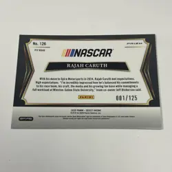 2025 SELECT RACING RAJAH CARUTH PIT ROAD MAROON PRIZM 1/125 #126 NASCAR - Image 2