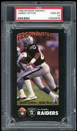 1988 Raiders Smokey James Lofton PSA 10 HOF POP 1 - Image 1