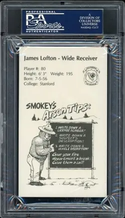 1988 Raiders Smokey James Lofton PSA 10 HOF POP 1 - Image 2