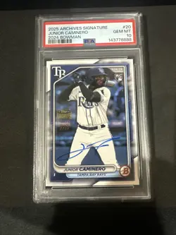 2025 Archives Signature Junior Caminero Auto /49 PSA 10 POP 1 !! 🔥🔥🔥 - Image 1