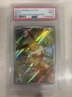 Pokemon Prismatic Evolutions Eevee Promo Card 2025 SVP en 173 PSA 9 - Image 1
