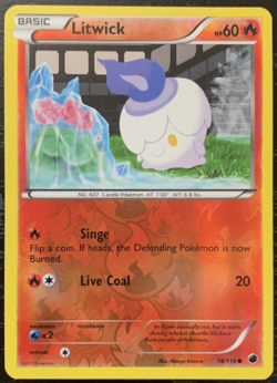 Pokemon - Litwick - 14/116 - Reverse Holo - Plasma Freeze - NM/M - Image 1