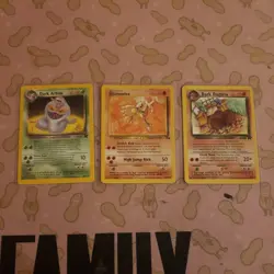Pokemon Card Lot Of 3 Non Holo Cards Team Rocket Fossil Hitmonlee Dugtrio Arbok - Image 1