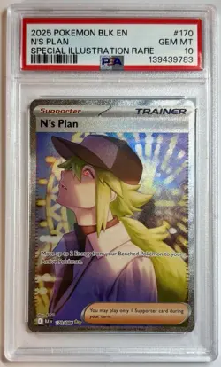 PSA 10 N's Plan 170/086 Pokemon Black Bolt Special Illustration Rare English - Image 1