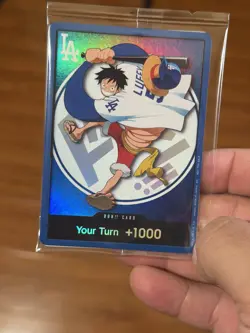 Bandai One Piece Card Card. 2025 Dodgers Monkey D. Luffy Limited edition!! - Image 1