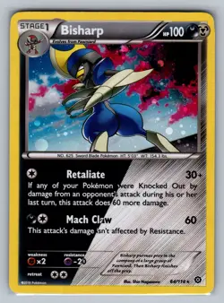 Bisharp XY - Steam Siege #64/114 Holo Rare,Reverse Holo Pokemon Card - Image 1