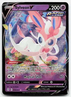 Sylveon V 074/203 NM Evolving Skies Holo V Rare Pokemon - Image 1