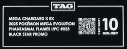 2025 Pokemon ME Phantasmal Flames UPC #023 Charizard X EX Promo TAG 10 (951) - Image 3