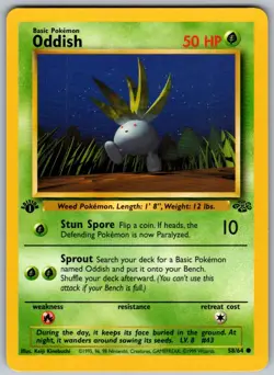 Oddish 58/64 Common Jungle Pokemon 1st Edition Lightly Played - Image 1