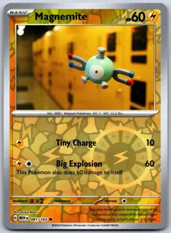 Magnemite 081/165 Common 151 Pokemon Reverse Holo Near Mint - Image 1