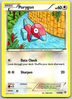 Porygon 64/98 Common Ancient Origins Pokemon Near Mint - Image 1