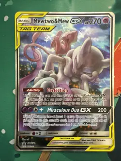 Pokemon TCG Sun & Moon Black Star Promo #SM191 Mewtwo & Mew GX - Image 1