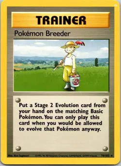Pokemon Breeder Rare Base Set 076/102 NM - Image 1