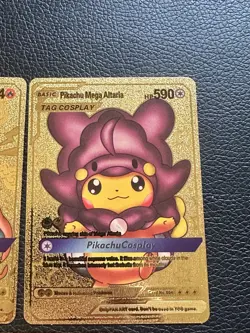 Pokemon Pikachu Tag Cosplay Gold Foil Fan Art - 7 Cards - Image 5
