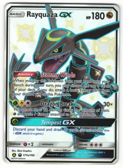 Pokemon Rayquaza GX Secret Rare Full Art Holo Hidden Fates 177A/168 - Image 1