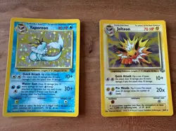 (Lot of 2) Pokemon Jungle Holo - Jolteon 4/64 & Vaporeon 12/64 - MP - Image 1