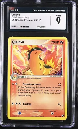 Quilava 45/115 EX Unseen Forces Pokemon CGC 9 Mint - Image 1