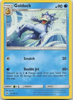 Golduck 29/149 SM Base Set Rare Pokemon MP - Image 1
