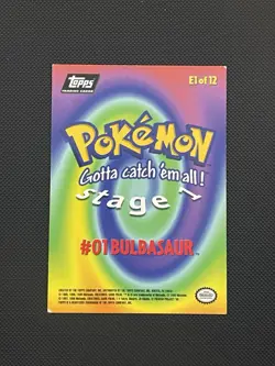 1999 Topps Pokemon The Movie #E1 Bulbasaur Vintage LP - Image 2