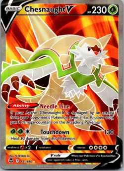 Chesnaught V 171/195 Ultra Rare Silver Tempest Pokemon Holo Near Mint - Image 1