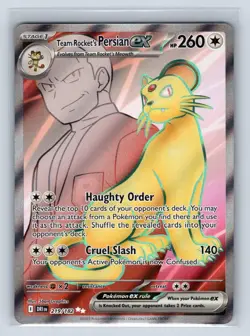Team Rocket's Persian ex 219/182 Ultra Rare Destined Rivals Pokemon Holo NM - Image 1