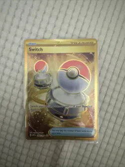 Pokemon TCG Trainer Gold Secret Rare Card 206/165 Switch, 151 - Image 1