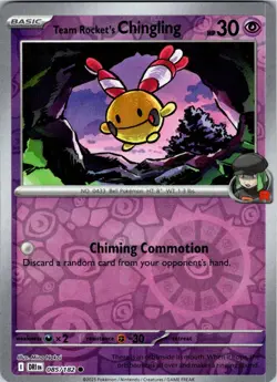 Team Rocket's Chingling 085/182 C Destined Rivals Pokemon Reverse Holo NM - Image 1