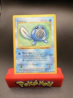 Pokemon Poliwag Shadowless Base Set 1st Edition Common 59/102 NM Gray Stamp - Image 1