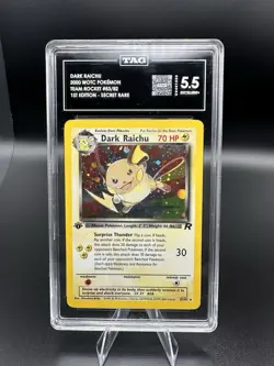 Pokemon Dark Raichu Team Rocket 1st Edition Holo TAG 5.5 - Image 1