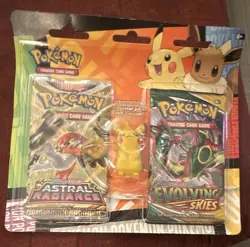 Pokemon TCG 2-Pack Booster Astral Radiance & Evolving Skies Pikachu/Eevee - Image 1