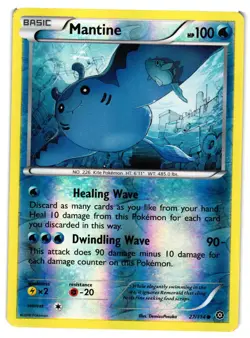 Pokemon TCG Mantine 27/114 Reverse Holo Common XY Steam Siege LP/MP - Image 1