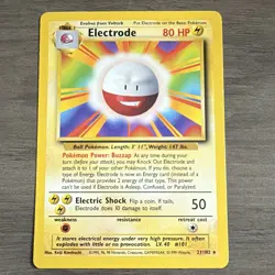 Pokemon Electrode Base Set 21/102 Rare Regular Unlimited ENG HP80 1999 - Image 1