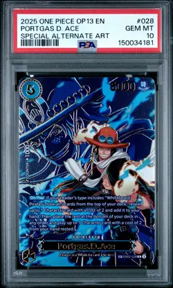 2025 ONE PIECE OP13-CARRYING ON HIS WILL #028 PORTGAS D. ACE PSA 10 - Image 1