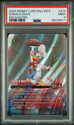 2024 Disney Lorcana - Donald Duck Pie Slinger - Enchanted #214/204 - PSA 9 - Image 1