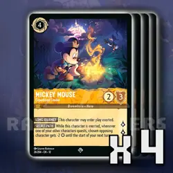 Mickey Mouse Expedition Leader 26/204 x4 SR Wilds Unknown Disney Lorcana - Image 1
