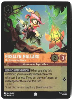 Disney Lorcana TCG Gosalyn Mallard The Quivering Quack 1/204 Foil Wilds Unknown - Image 1