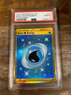 POKEMON 2023 PAL En Hyper Rare BASIC WATER ENERGY #279 PSA 10 Gem Mint - Image 1