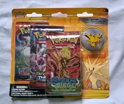 🔥 Moltres Pokemon TCG Legendary Pin Set Blister - 3 Steam Siege XY Booster Pack - Image 1