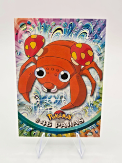 Paras #46 - BLACK Logo - Non-Holo - SERIES 1 - TOPPS POKEMON CARD - NM - Image 1