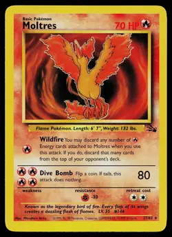 Pokemon Card - Moltres Fossil 27/62 Rare - Image 1