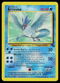 Pokemon Card - Articuno Fossil 17/62 Rare - Image 1
