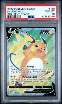 (PSA 10) Pokemon: Brilliant Stars - Raichu V #158 [Ultra Rare/Full Art] - Image 1