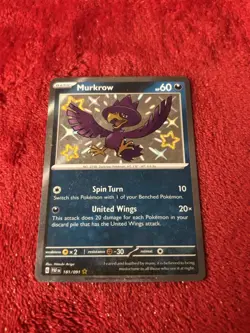 Murkrow 181/091 SV: Paldean Fates Holo Pokemon Card Near Mint - Image 1