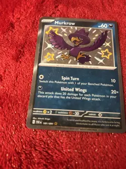Murkrow 181/091 SV: Paldean Fates Holo Pokemon Card Near Mint - Image 4