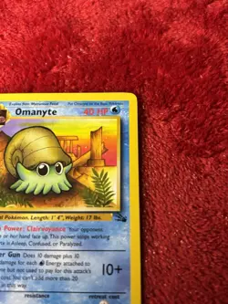 1st Edition Omanyte 52/62 Fossil Regular Pokemon Card Nm- - Image 2