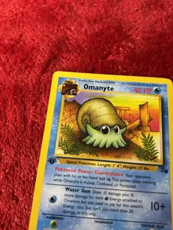 1st Edition Omanyte 52/62 Fossil Regular Pokemon Card Nm- - Image 3