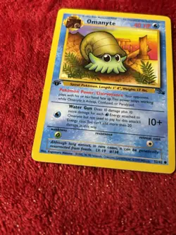 1st Edition Omanyte 52/62 Fossil Regular Pokemon Card Nm- - Image 4