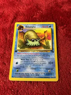 1st Edition Omanyte 52/62 Fossil Regular Pokemon Card Nm- - Image 5