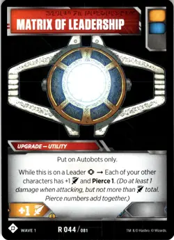 2018 Transformers TCG Wave 1-Battle Card #R044/081 Matrix of Leadership - Image 1